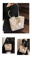 Bolso tejido informal para vacaciones en la playa de verano para mujer, bolso versátil para las axilas para ir de compras y viajar, 2025 - details 10