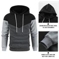 Sudadera con capucha de retales para hombre, ropa informal holgada de lana, ropa de calle cálida, moda masculina, prendas de vestir deportivas de otoño e invierno - details 35