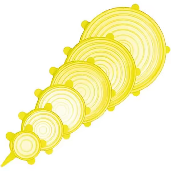 Tapas elásticas de silicona de 6 piezas, tapa Universal para cuenco, olla, sartén para cocinar alimentos frescos, cubierta para microondas - 1