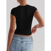 Ropa de yoga europea y americana, camiseta delgada elástica deportiva, ropa de mujer 2025, tops de verano, ropa para correr - details 13