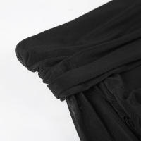 BUNO-vestidos largos con hombros descubiertos, vestido de cena negro con malla transparente, trajes de cumpleaños elegantes y sexys - details 26