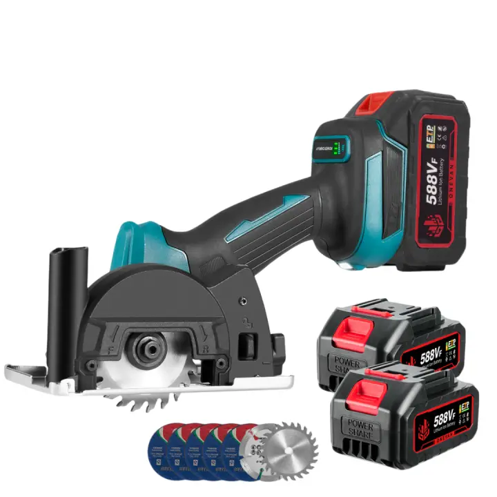 ONEVAN-amoladora angular sin escobillas, sierras circulares eléctricas inalámbricas de velocidad Variable de 76mm, herramienta eléctrica de corte para juego de pines de batería Makita - 1