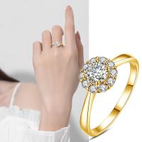 Anillo de Moissanite Kirin Palace 0.5CT para Mujeres Sólido 18K 14K 10K Oro Amarillo 5.0mm Corte Redondo D/VVS1 para Compromiso y Boda - details 4