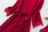 Conjunto de 2 piezas para mujer, camisón con cuello en V, ropa de dormir de seda, ropa, ropa de dormir para el hogar - details 3