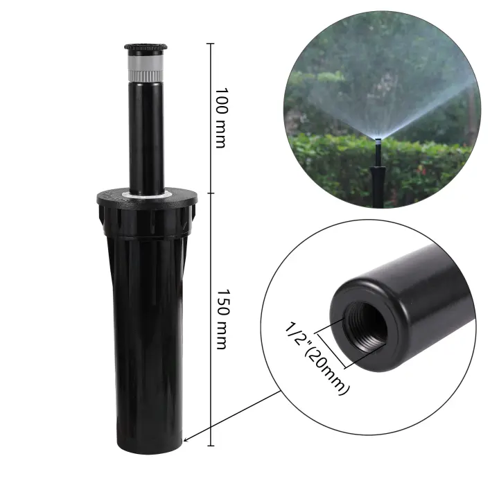 Rociador de riego emergente para jardinería enterrada, herramienta de riego de césped, rosca hembra, rociador de nebulización retráctil automático, 1/2" - 1