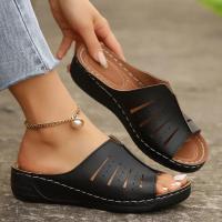 Sandalias grandes de suela gruesa para mujer, zapatos informales de suela plana, Boca de pescado, novedad de verano - details 11