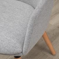 Lino Sintético con Reposabrazos y Patas de Madera para Oficina Dormitorio Carga - details 3
