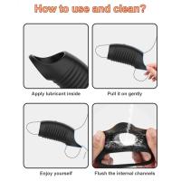 Leten 2 en 1 funda vibratoria anillo de Control de aplicación extensor de eyaculación retardante masculino vibrador juguetes sexuales para adultos - details 11