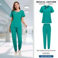 Ropa de trabajo de belleza para mujer, uniforme de enfermeras médicas, conjunto de bata quirúrgica, pantalones superiores de Spa, ropa de cuidador clínico, uniformes de enfermería, traje para correr - details 26
