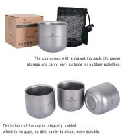 Viaje sin fronteras: villa para acampar, taza de agua de titanio de doble capa, protección contra quemaduras, picnic al aire libre, 125 ml - details 4