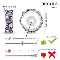 Encanto de Cuentas de Plata de Ley S925 100% Originales para Mujer Joyería DIY Material Principal de Zirconio Pulsera Ajuste de 3mm - details 16