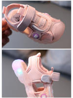 Sandalias planas con luces LED para niños y niñas, zapatos informales luminosos de araña, zapatos deportivos transpirables de verano para bebés - details 4