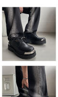 Suela gruesa de acero que aumenta los zapatos de cuero, zapatos de cabeza grande de cuero genuino para hombres - details 10