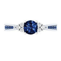 Anillo de plata de ley S925 con zafiro, sortija de compromiso con piedra natal, piedra preciosa azul - details 3
