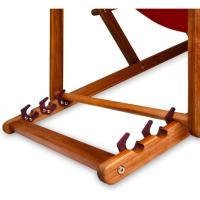 Plegable Madera de Acacia Carga 160KG Silla Jardín Playa Transpirable Ajustable Rojo - details 6