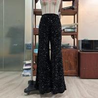 Pantalones de Cintura Alta para Mujer con Lentejuelas Pantalones de Pierna Ancha Rojos Cómodos de Otoño Talla Única - details 18