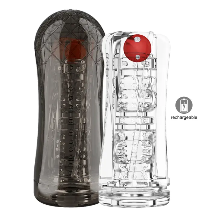 Masturbador automático para hombres, masturbadores masculinos suaves de silicona transparente con vagina Real vibratoria, productos para adultos para hombres - 1