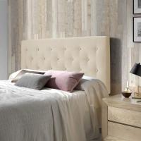 tapizado Oslo 140X100, capitone en Tela Beige, Patas de Madera - details 1