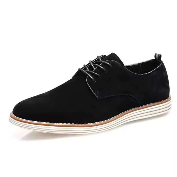 Parte superior de zapato de PU con rejilla de bloque con cordones informales para hombre, zapatos formales para hombre, zapatos de vestir de oficina para fiesta de boda - 1