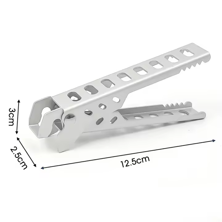 Abrazadera de sartén antiescaldaduras para acampar y senderismo, pinza para tazón, clip para olla al aire libre, accesorios de vajilla para picnic, utensilios de cocina para barbacoa y acampada - 1