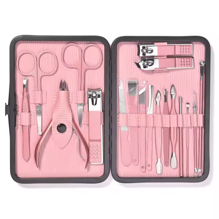 Tijeras de Uñas KADS 18Pcs Set de Manicura Herramienta de Pedicura para Uñas y Piel Muerta Herramienta de Cuidado de Manos y Pies - 1
