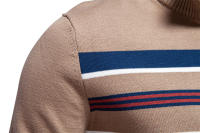 Suéter de punto medio para hombre, tops casuales a rayas, otoño e invierno - details 22