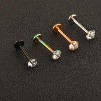 Piercings Tragus de acero, Piercing Labret, anillos para labio, Piercing para Oreja, cartílago, joyería corporal, 2 piezas, 18G, 1,0x8x3mm - details 3