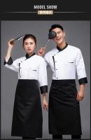 Chaqueta de Chef de restaurante para hombre, ropa de trabajo de cocina y cafetería de manga larga, abrigo de cocina para panadería, Tops, uniforme de Chef de sushi, conjunto corto - details 3