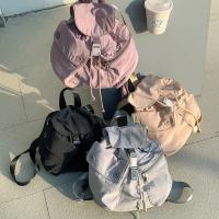 Mochila de nailon con cordón y botón de bolsillo, diseño de nicho de Corea del Sur, mochila de ocio al aire libre - details 1
