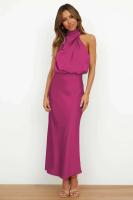 Elegante Vestido de Satén de Seda de Verano de Alta Gama Vestido Largo Sin Mangas para Mujeres - details 15