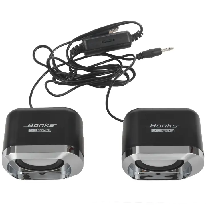 Minialtavoz estéreo con cable USB 2,0 para ordenador portátil, altavoces para Notebook, PC, MP3, MP4, 3,5mm, AUX, color negro - 1