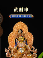 Estatua Huang Ornam, exquisita imitación de latón de la plataforma de Buda del budismo esotérico tibetano nepalí, Dios Caishen dorado - details 0