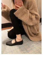 Suela blanda de cuero suave con hebilla de una palabra y zapatos planos de boca poco profunda, zapatos de cuero pequeños para dama. - details 27