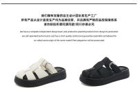 Sandalias retro hueco bolsa cabeza zapatillas nuevas versátiles ligeras casuales de mujer tipo muffin playa media fregona - details 5