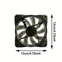 15ELD RGB Ventilador LED - 12cm Silencioso Enfriamiento, 4-Pines Ventilador de Torre de Escritorio con Interfaz Doble, Funcionamiento Silencioso para Servidor y PC, Ventilador de Juegos |   Ventilador Iluminado con LED |   Funcionamiento Suave - details 5