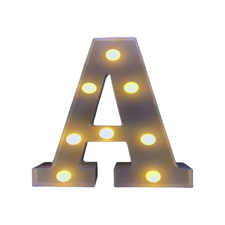 Luz de Letras LED para Colocar en Fiestas Bodas Cumpleaños y Navidad Lámpara de Batería con Forma de Carta Normal producto para Exteriores - 1