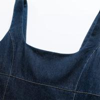 PB & ZA2025vestido con tirantes de mezclilla simple e informal versátil con tirantes anchos y cuello cuadrado Falda corta novedad de verano ropa de mujer - details 9