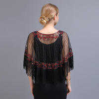Mantón de noche largo y transparente con borlas para mujer, funda vintage 1920 - details 2