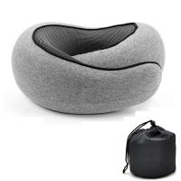 Almohada De Viaje Para El Cuello En Forma De U De Memoria Espuma Soporte De Descanso Para El Cuello Estilo Caracol Portátil Ajustable Suave Para Media Siesta - details 8