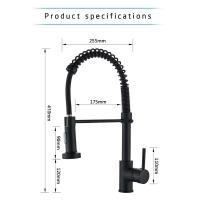 Grifo de Mezclador de Níquel Pincelado de Primavera Rotación de 360 Grados, Boquilla de Pulverización de Caliente y Fría, Montado en la Cubierta - details 1