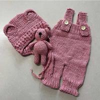 Conjunto de Fotografía de Recién Nacido 3 Piezas Tejidas a Mano de Piel - details 6