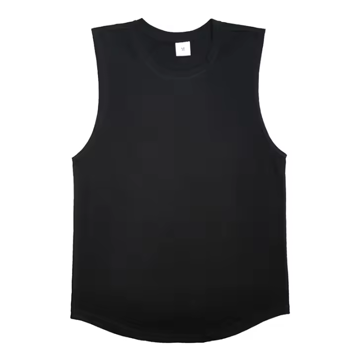 Chaleco deportivo fino de verano para hombre, camiseta de Fitness Simple de Color sólido con cuello redondo, absorbe el sudor y es cómodo - 1