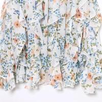 2025 Loose Floral Long Sleeve with Decorative Layered V-Neck Summer Novelty Simple Temperament Shirt for Women - details 11