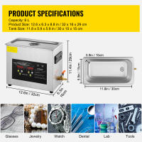 Limpiador Ultrasónico Succebuy Reloj Digital Calentador Acero Inoxidable - details 2