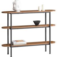Mesa de Consola Mesa de Entrada Recibidor con 3 Niveles Estructura de MDF y Hierro 110 x 39 x 76 cm Negro - details 9