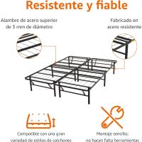 montaje sin herramientas, permite almacenar debajo de la cama, 90 x 200 cm, 35,5 cm, Negro - details 16
