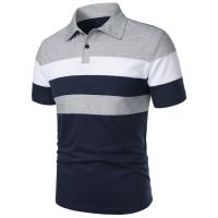 Pecho de manga para hombre con tres rayas a juego a la moda y manga corta con solapa para hombre - details 7