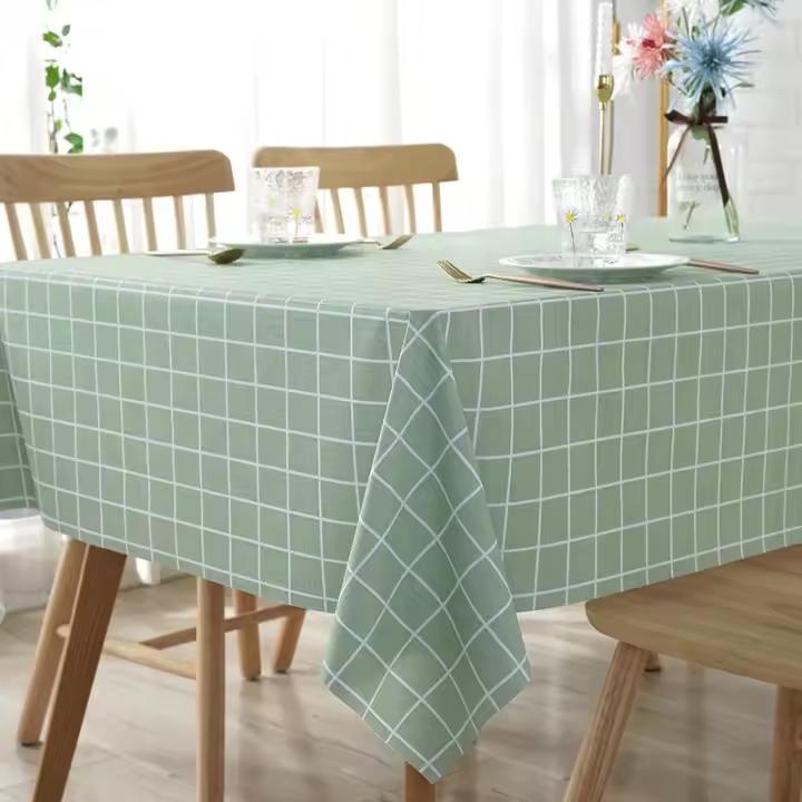 Mantel rectangular de plástico PVC grueso, impermeable, a prueba de aceite, para el hogar, cocina, mesa de comedor - 1