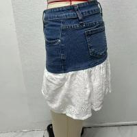 Faldas vaqueras de verano para mujer, dulces faldas elásticas ajustadas con encaje, volantes y dobladillo en forma de A. - details 8
