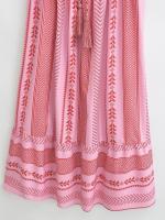 TRAFZA-vestidos de verano para mujer, vestido largo rosa sin mangas con cuello cuadrado, Espalda descubierta, bordado, decoración Vintage - details 4